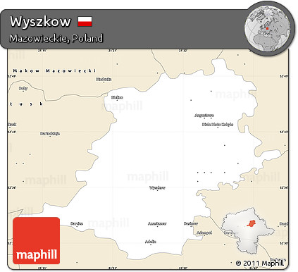 Classic Style Simple Map of Wyszkow