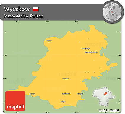 Savanna Style Simple Map of Wyszkow, single color outside