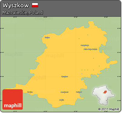 Savanna Style Simple Map of Wyszkow, single color outside