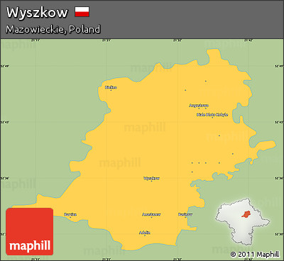 Savanna Style Simple Map of Wyszkow, single color outside
