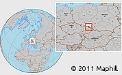 Gray Location Map of Glubczyce, highlighted parent region