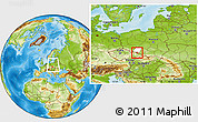 Physical Location Map of Glubczyce, highlighted parent region, within the entire country