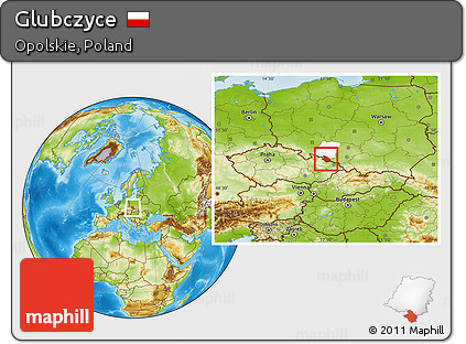 Physical Location Map of Glubczyce, highlighted parent region