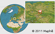 Satellite Location Map of Glubczyce, highlighted parent region