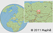 Savanna Style Location Map of Glubczyce, highlighted parent region