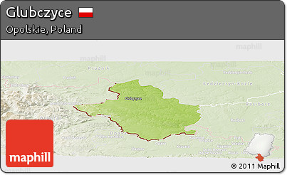 Physical Panoramic Map of Glubczyce, lighten