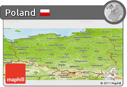 Physical Panoramic Map of Poland