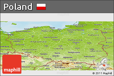 Physical Panoramic Map of Poland