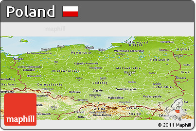 Physical Panoramic Map of Poland