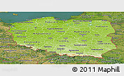 Physical Panoramic Map of Poland, satellite outside