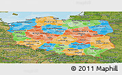 Political Panoramic Map of Poland, satellite outside, bathymetry sea