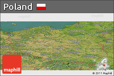 Satellite Panoramic Map of Poland