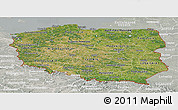 Satellite Panoramic Map of Poland, lighten, semi-desaturated