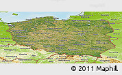 Satellite Panoramic Map of Poland, physical outside