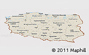 Shaded Relief Panoramic Map of Poland, cropped outside