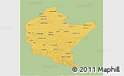 Savanna Style 3D Map of Podkarpackie, single color outside