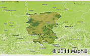 Satellite 3D Map of Debica, physical outside