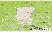 Shaded Relief 3D Map of Debica, physical outside