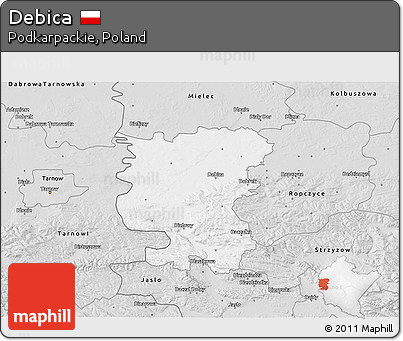 Silver Style 3D Map of Debica