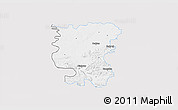 Silver Style 3D Map of Debica, single color outside