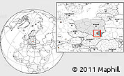 Blank Location Map of Debica, highlighted country, highlighted parent region, within the entire country