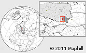 Blank Location Map of Debica, highlighted country, highlighted parent region