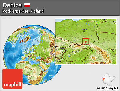Physical Location Map of Debica