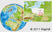 Physical Location Map of Debica, highlighted country, within the entire country