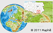 Physical Location Map of Debica, highlighted country
