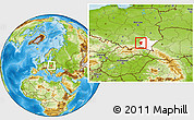 Physical Location Map of Debica, highlighted parent region