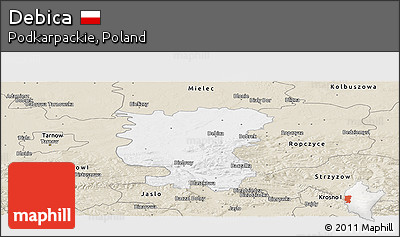 Classic Style Panoramic Map of Debica