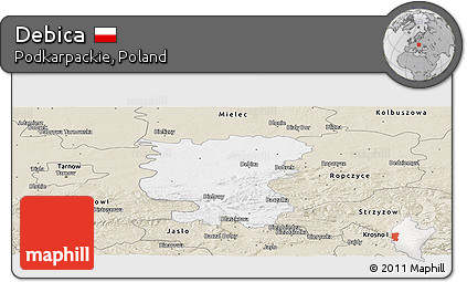 Classic Style Panoramic Map of Debica