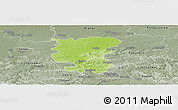 Physical Panoramic Map of Debica, semi-desaturated