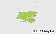 Physical Panoramic Map of Debica, single color outside
