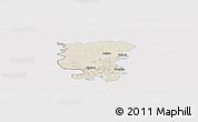 Shaded Relief Panoramic Map of Debica, single color outside