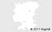 Silver Style Simple Map of Debica, single color outside