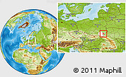 Physical Location Map of Jaroslaw, highlighted parent region, within the entire country