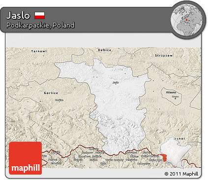 Classic Style 3D Map of Jaslo