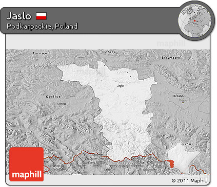 Gray 3D Map of Jaslo