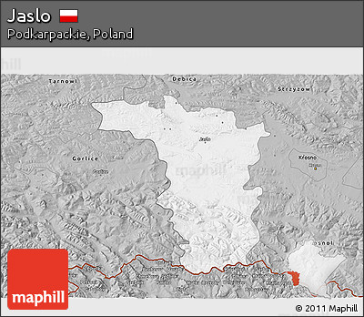 Gray 3D Map of Jaslo