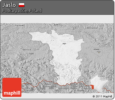 Gray 3D Map of Jaslo