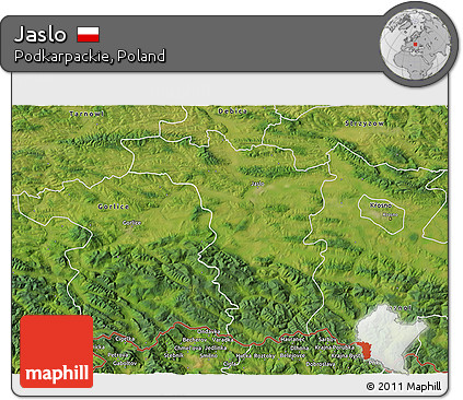 Satellite 3D Map of Jaslo