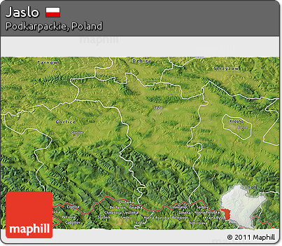 Satellite 3D Map of Jaslo