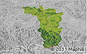 Satellite 3D Map of Jaslo, lighten, desaturated