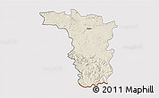 Shaded Relief 3D Map of Jaslo, cropped outside