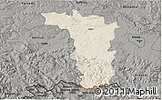 Shaded Relief 3D Map of Jaslo, darken, semi-desaturated