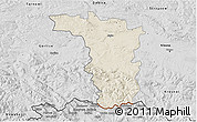 Shaded Relief 3D Map of Jaslo, desaturated