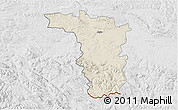 Shaded Relief 3D Map of Jaslo, lighten, desaturated