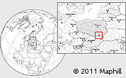 Blank Location Map of Jaslo, highlighted country, within the entire country