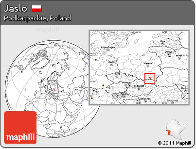 Blank Location Map of Jaslo, highlighted parent region, within the entire country